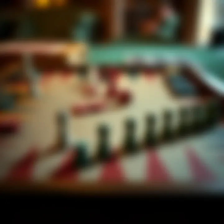 Basic Piece Arrangement on Backgammon Board Backgammon board with pieces arranged for play