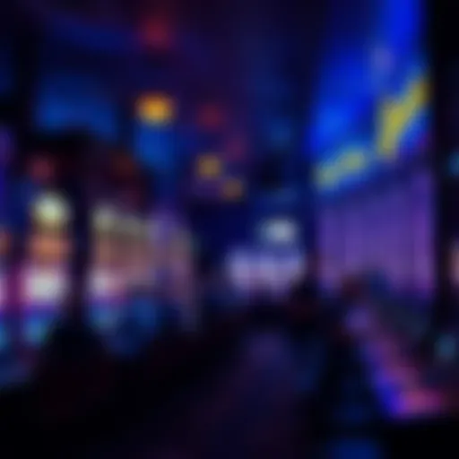 Captivating Bar Atmosphere with Slot Machines A vibrant bar scene featuring slot machines and patrons enjoying their time