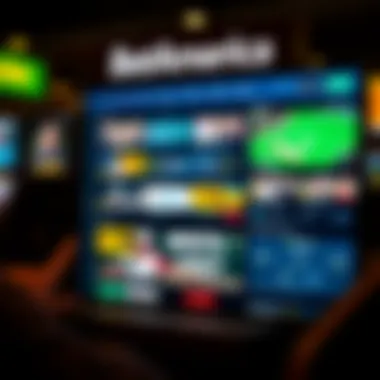 BetAmerica Online Betting Interface A snapshot of BetAmerica's sleek online betting interface showcasing various sports and events.