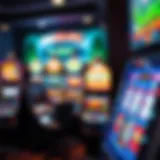 Different types of slot machines displayed in a showroom