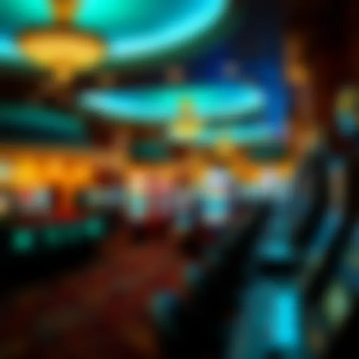 Interior view of Caesars Casino showcasing gaming tables and slot machines