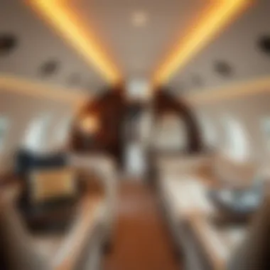 Luxurious private jet interior showcasing comfort and opulence