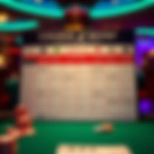 Detailed calendar showcasing poker tournament dates