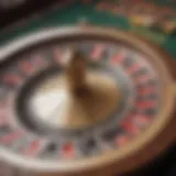 An intricate layout of a roulette wheel, showcasing the vibrant colors and numbers