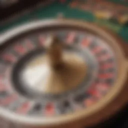 An intricate layout of a roulette wheel, showcasing the vibrant colors and numbers