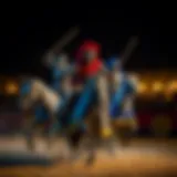 Jousting Knights in Action Spectacular jousting performance at Excalibur