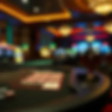 A table featuring a variety of casino games