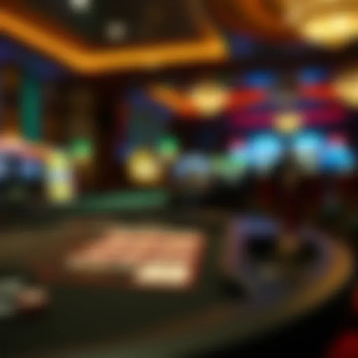 A table featuring a variety of casino games