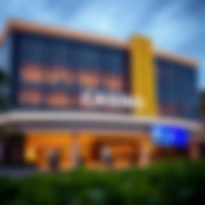 The exterior of a modern casino building