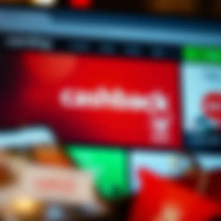 Cashback offers displayed on a shopping website