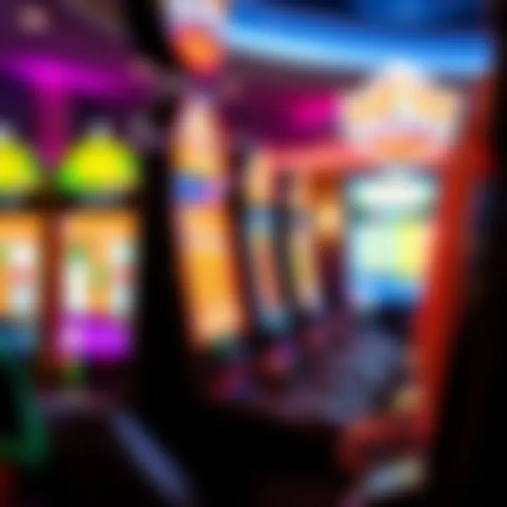 Close-up of a player engaging with a slot machine