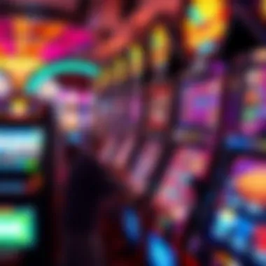 Vibrant slot machine display with colorful graphics