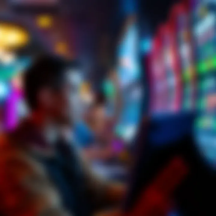 Engaged Player in Slot Game Session Close-up of a player engaged in an immersive slot game session