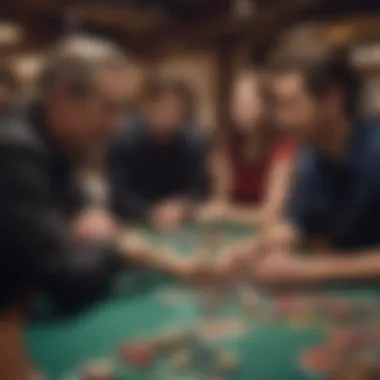 Group of individuals engaged in a lively casino board game night