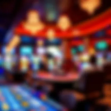 Vibrant Casino Atmosphere A vibrant casino scene showcasing low-stakes gaming tables.