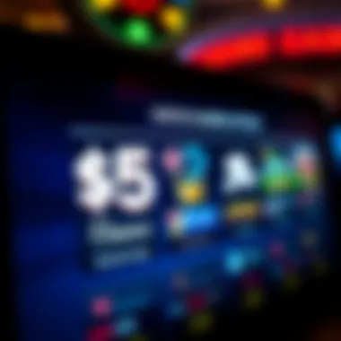 Diverse Gaming Options Close-up of a digital screen displaying various low deposit gaming options.