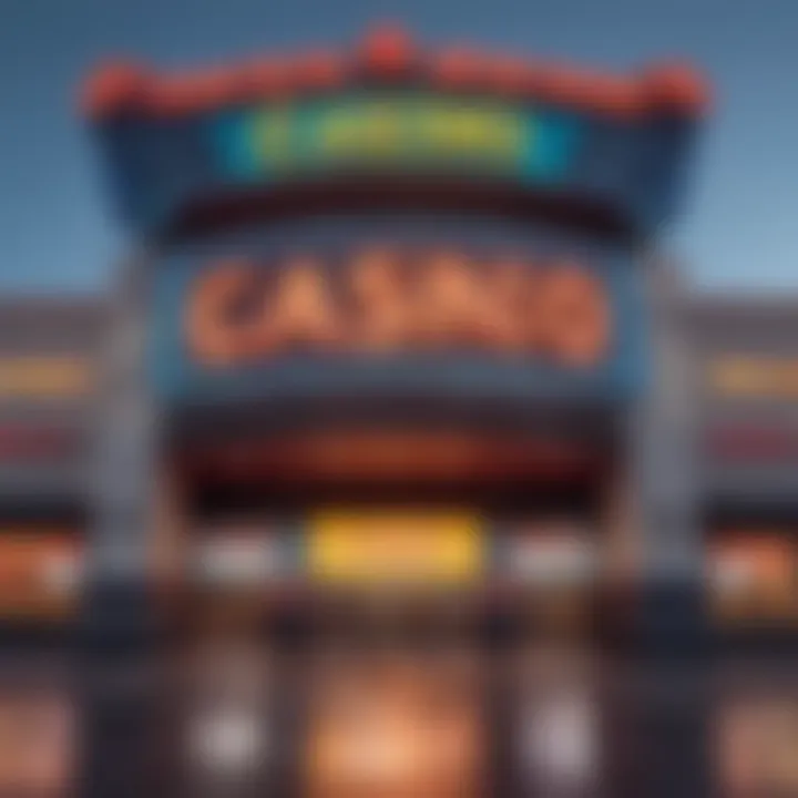 Exterior view of a vibrant casino entrance in New Buffalo