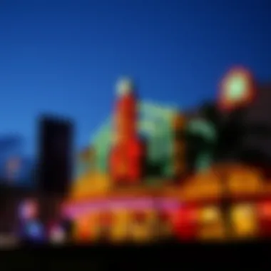 Vibrant exterior of a Fort Myers casino at night