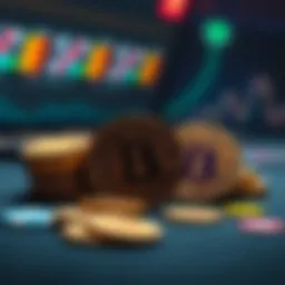 Cryptocurrency symbols with gaming elements