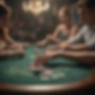 A dynamic poker table scene showcasing skilled players in action