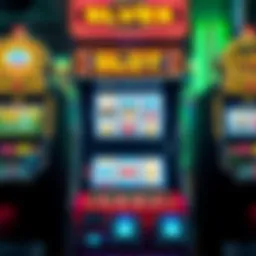 A digital illustration of an engaging slot machine interface