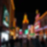 Vibrant atmosphere of Fremont Street at night