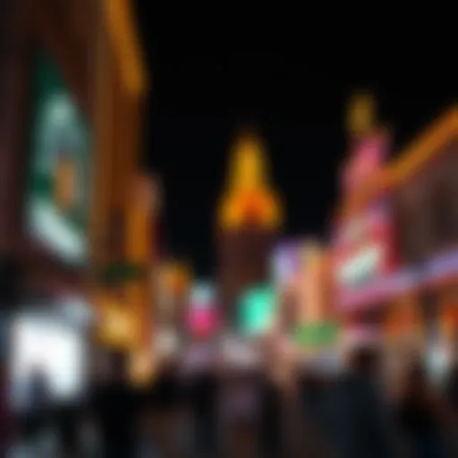 Vibrant atmosphere of Fremont Street at night