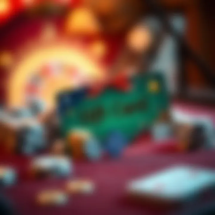 Gift card featuring online casino themes