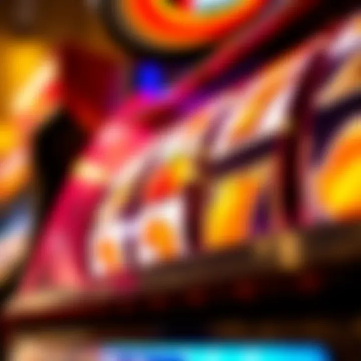 Dynamic Gameplay Mechanics A close-up of a spinning slot reel with vibrant graphics