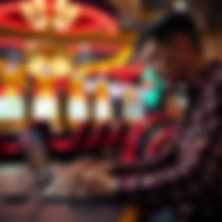 Maximizing Wins with Strategy A strategic player analyzing slot game strategies on a laptop