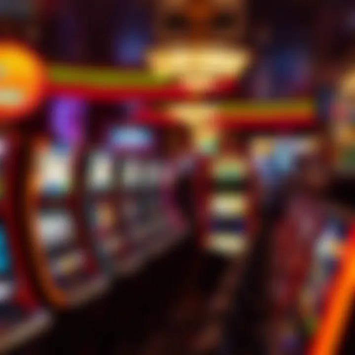 Exciting Slot Machine Experience in Las Vegas An array of slot machines in a bustling gaming area
