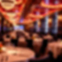 A vibrant dining atmosphere in a Las Vegas restaurant showcasing an elegant table setting