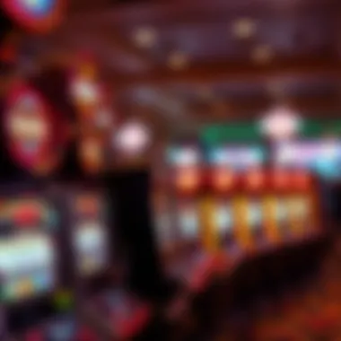 Exciting Electronic Slot Machines Array of electronic slot machines with bright lights