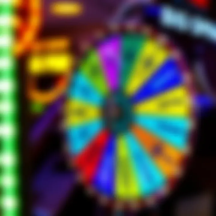 A vibrant spinning wheel featuring various prize segments of the New Hampshire Lottery Big Spin.