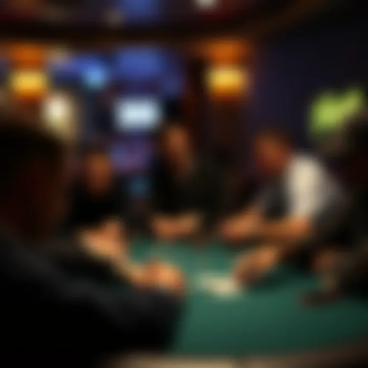 Intense Poker Game Setting Group of players engaged in an intense poker game with focused expressions