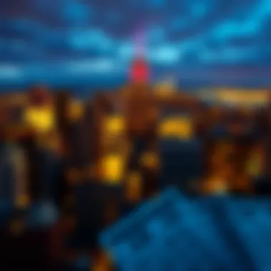 NYC Skyline Featuring Lottery Tickets New York City skyline with lottery tickets