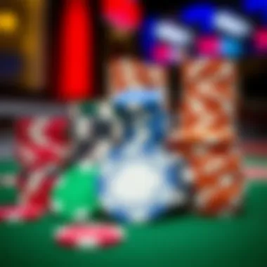 Poker Chips and Buy-In Levels Diverse poker chips representing various buy-in levels