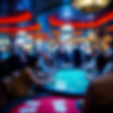 Atmosphere of the Poker Room at Hollywood Casino Joliet A bustling poker room filled with players engrossed in their games