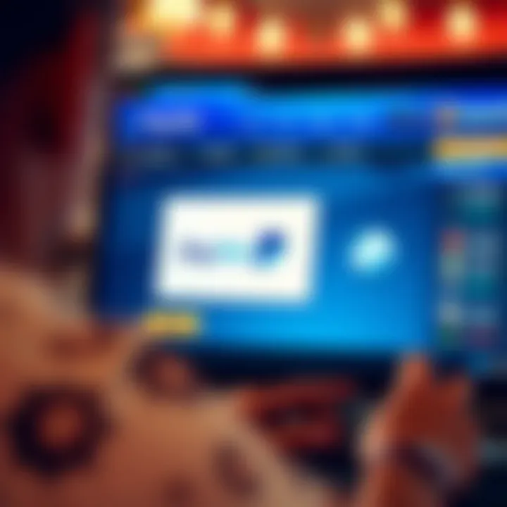 Online poker website interface with PayPal option