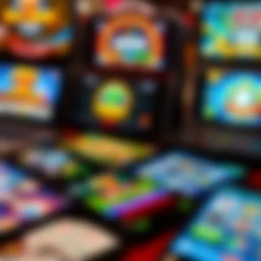 Visual representation of mobile gambling apps showcasing various game types