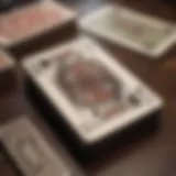 A vintage rummy card deck showcasing intricate designs