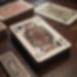 A vintage rummy card deck showcasing intricate designs