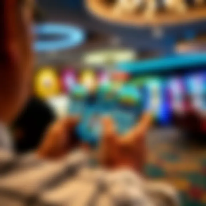 User Experience in Scientific Games Apps A user engaging with a scientific games app on a mobile device