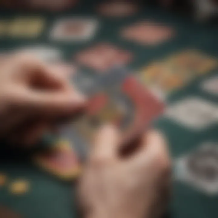 Close-up of someone scratching a card revealing potential prizes