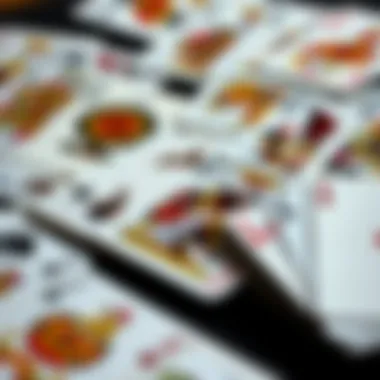 Cultural Diversity in Playing Card Designs An array of playing card decks from different cultures, illustrating diversity in gaming