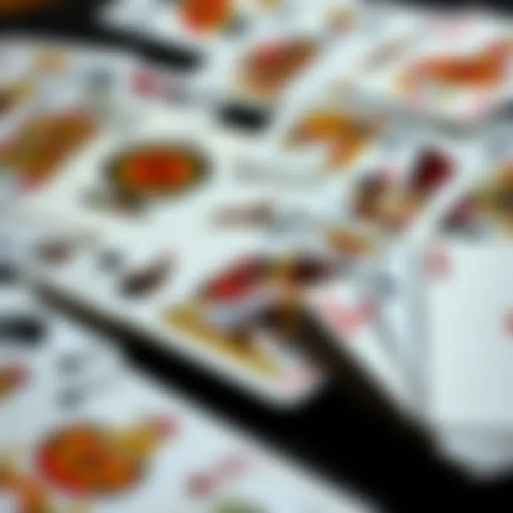 Cultural Diversity in Playing Card Designs An array of playing card decks from different cultures, illustrating diversity in gaming