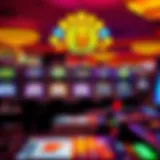 Vibrant slot machine display in Atlantic City casino