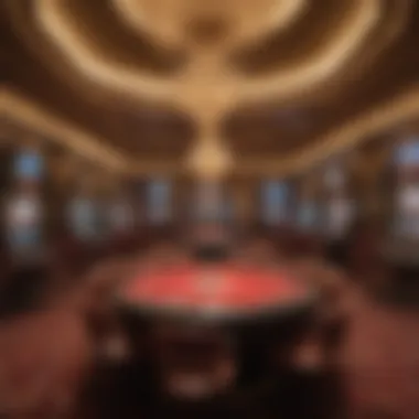 Elegant Ambiance of High-Stakes Gambling Luxurious interior of a high-stakes casino with elegant decor