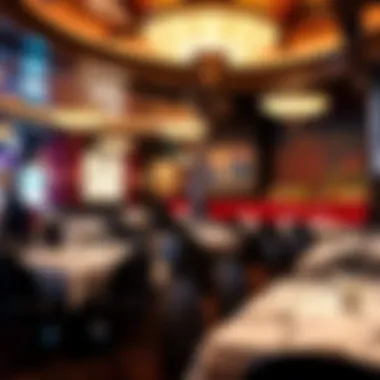 Cultural Fusion in Dining Ambiance An elegant dining atmosphere reflecting Las Vegas's cultural diversity