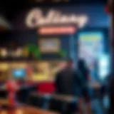 A vibrant and bustling Las Vegas eatery showcasing diverse cuisine